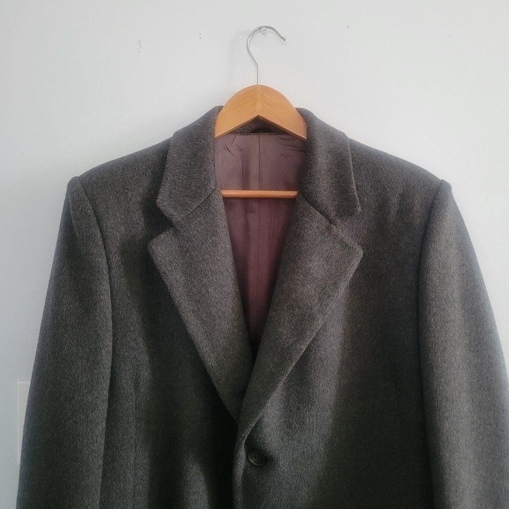 VTG IL CLASSICO Wool Grey Overcoat 70's/80's Style Mens Eur 42 - Picture 3 of 9